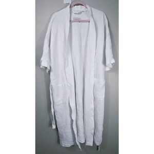 Frette Triplo Shawl Collar Bathrobe Cotton White Grey Size XL NEW WITH TAGS!